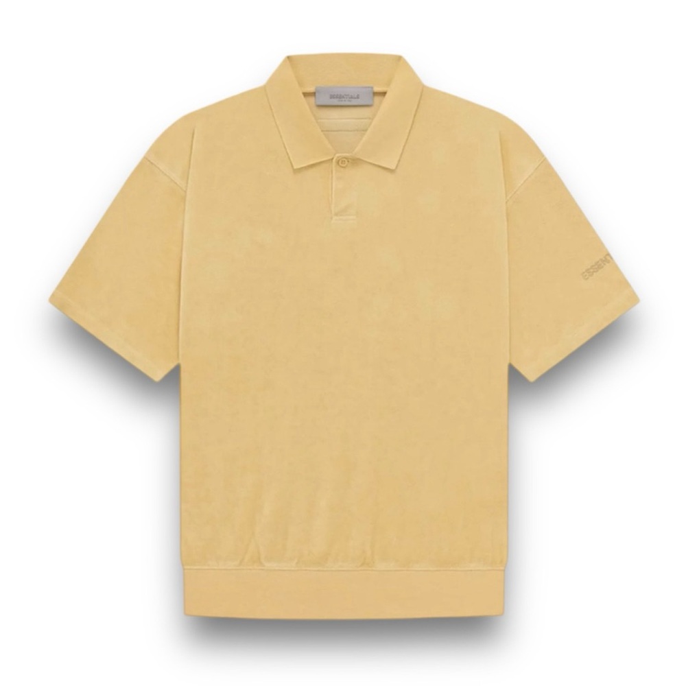 Essentials Fear Of God Men’s Polo Shirt Light Tusca Yellow NWT